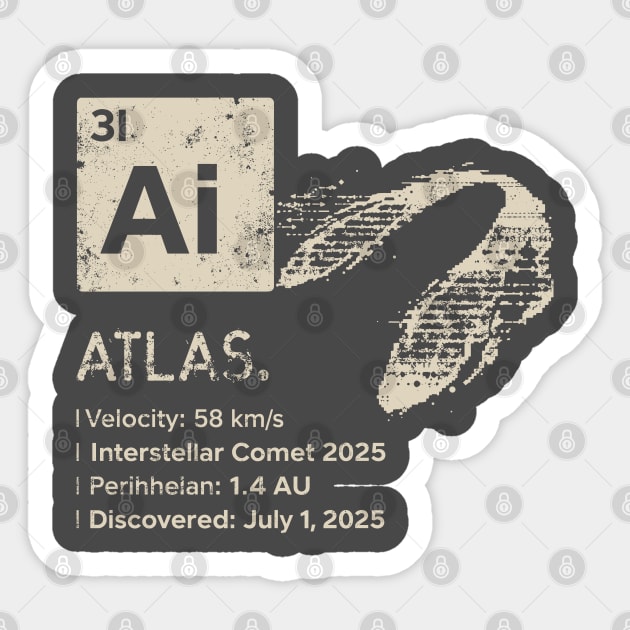 3I/Atlas 3I Atlas Interstellar Comet Sticker by JessArty